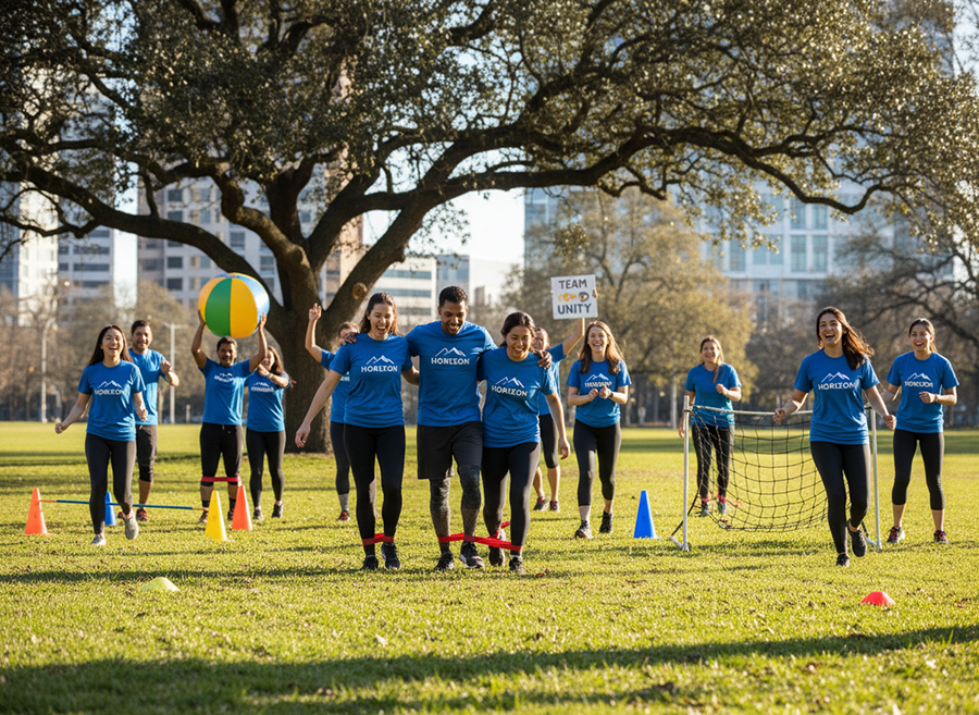 Photo Team building activité sportive entreprise cohésion de groupe Evreux - Rev'Eure 27